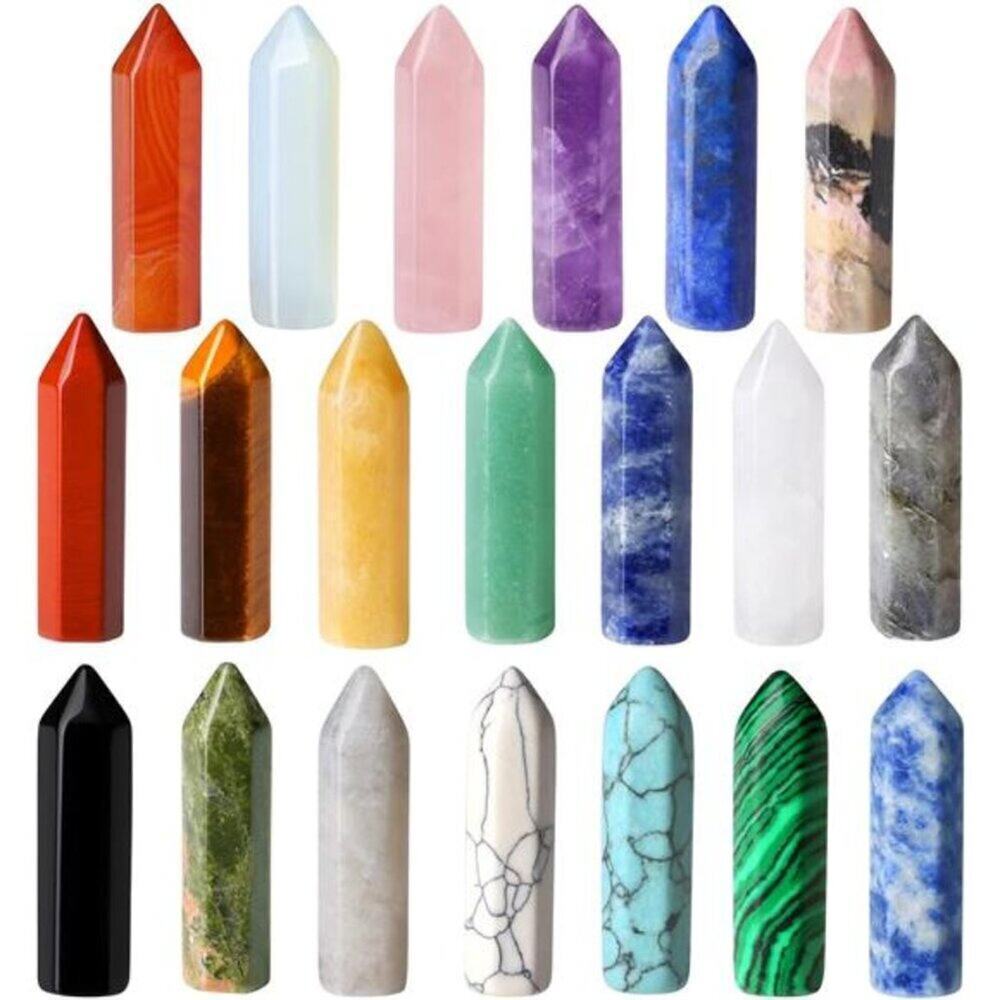 20 PCS Healing Crystals Stones Sets Wands Bulk Natural Pocket